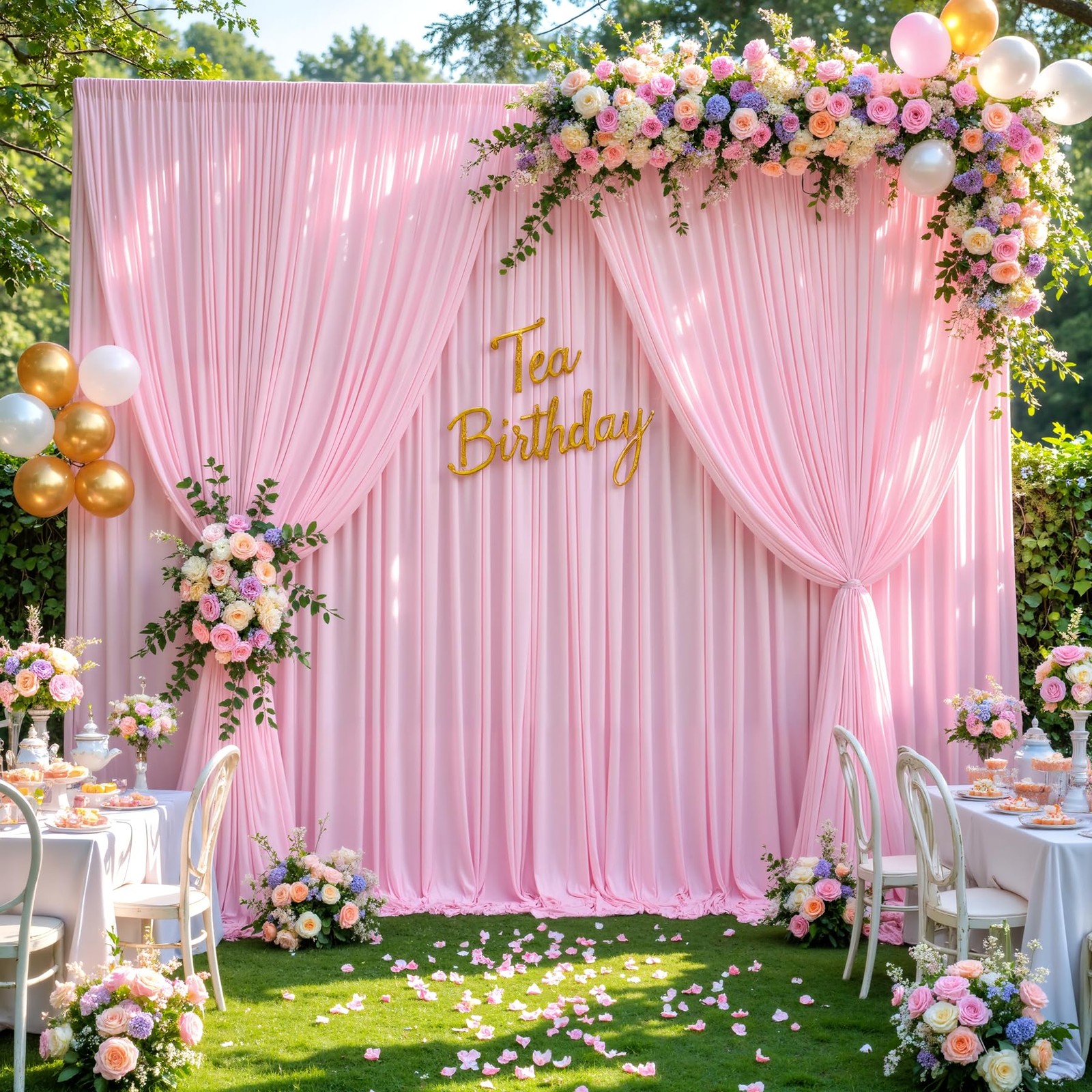 50x10ft Pink Photo Backdrop 50 ft X 10 ft(10 Panels 5ft X 10ft),
