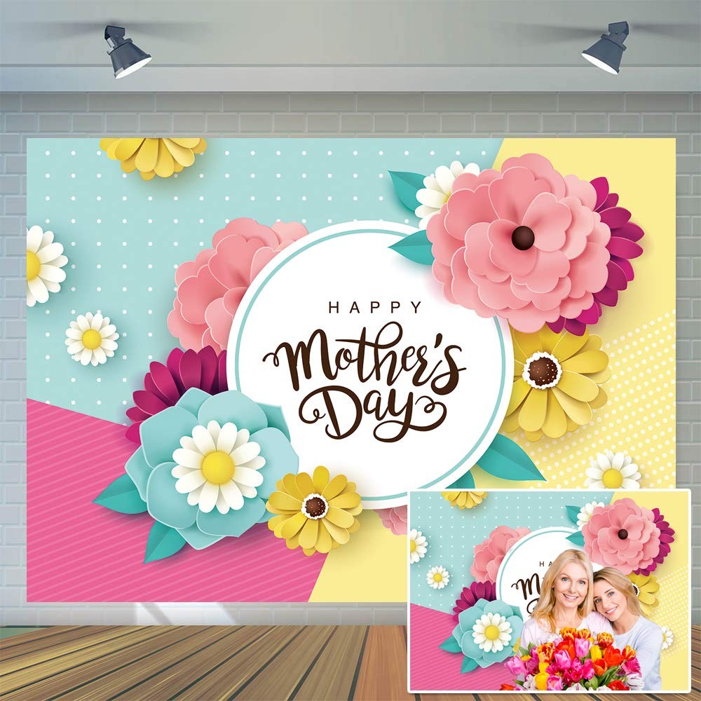 7x5ft Mother’s Day Backdrop Mother’s Day Party Bridal Shower Photo Booth Studio.