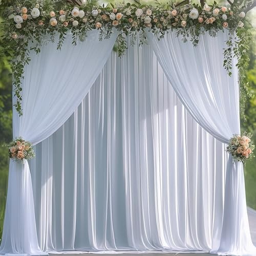 Backdrop Curtain for Parties 10x10FT Photo Backdrop Drapes for 10FTx10FT White