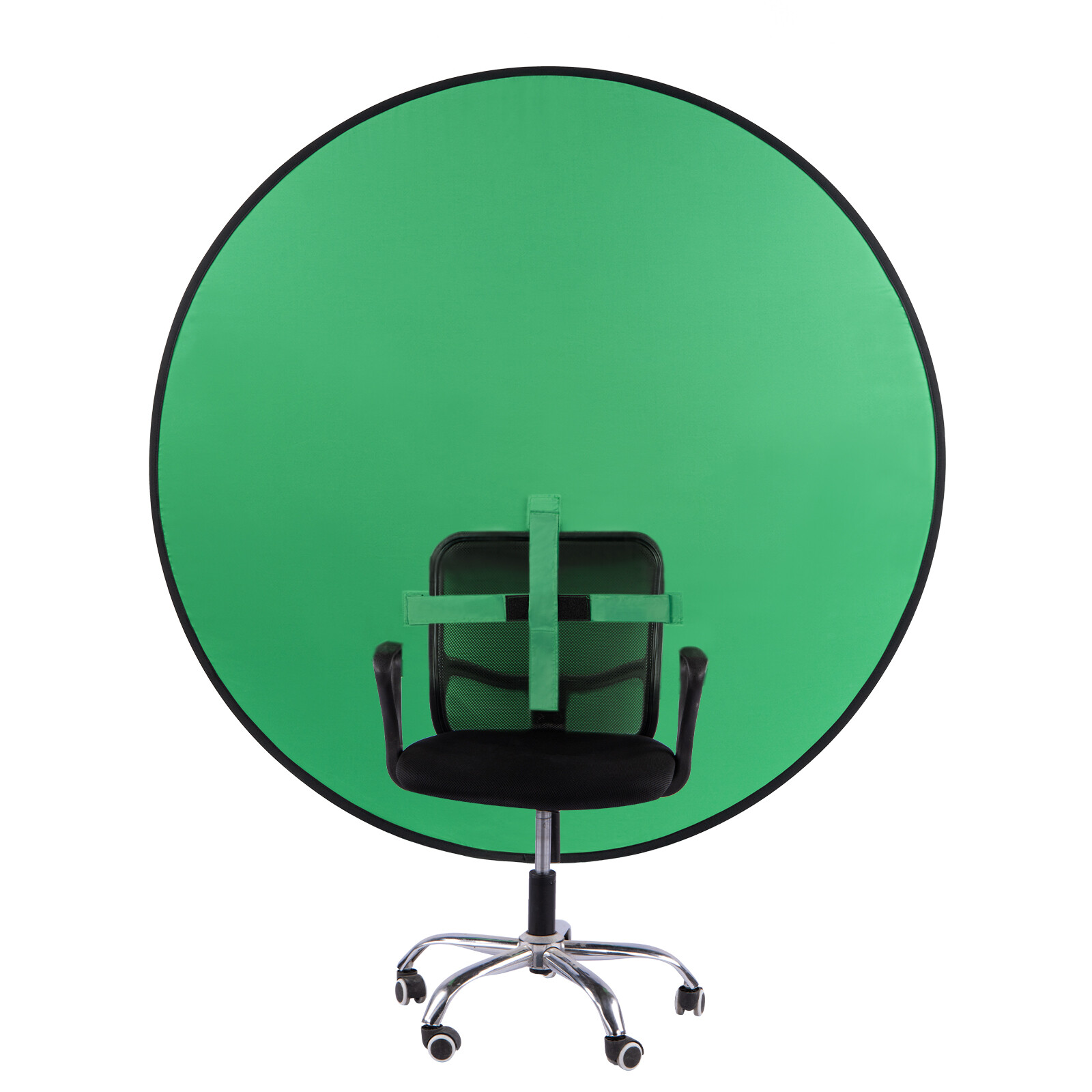 59″ Green Round Screen Webcam Background Collapsible Photography Streaming