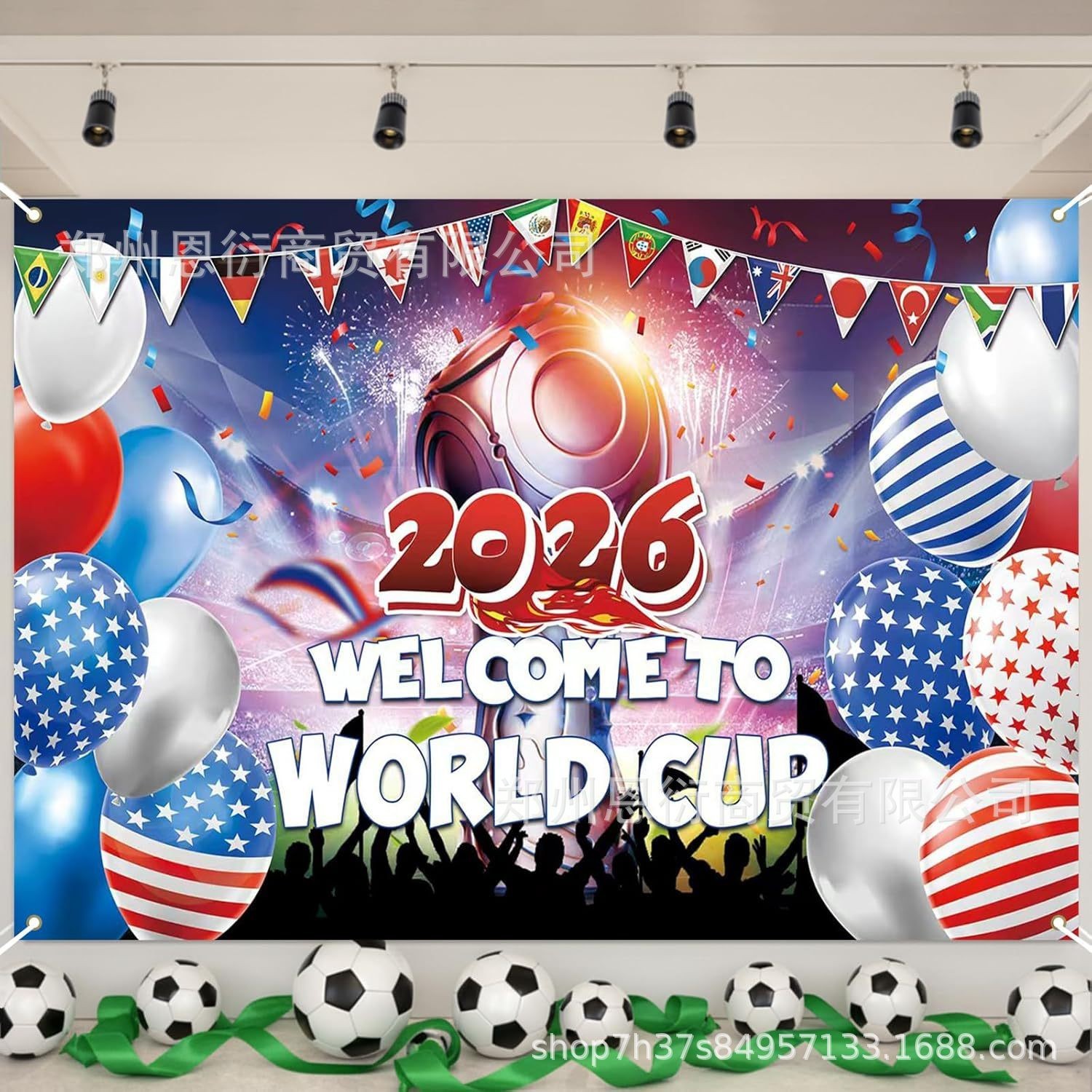 2026 FIFA World Cup Sports Background Cloth Banner Football Match Party Decorate