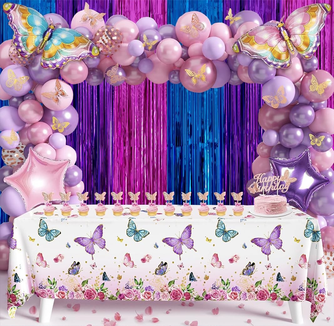 2 Pack 3.3×6.6ft Blue Purple 3.3ft x 6.6ft (1m x 2m), Hot Pink