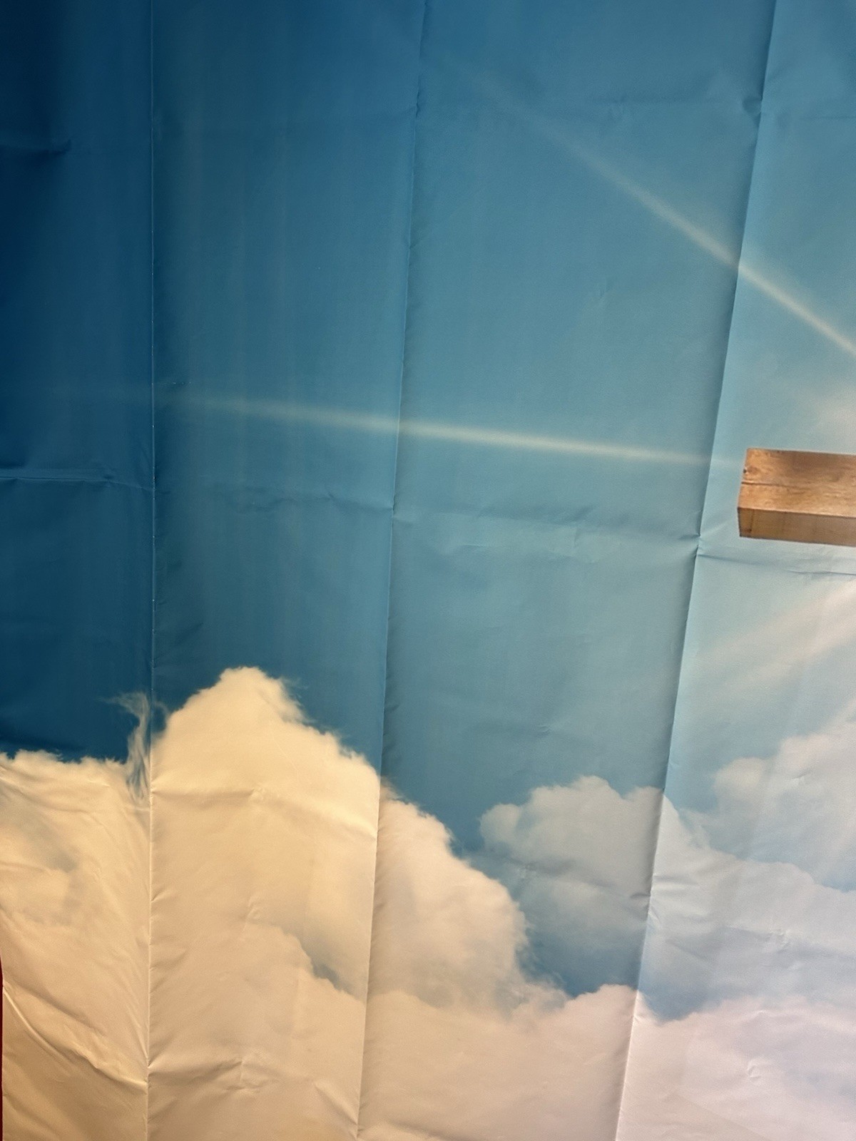Cross In sky Backdrop~bright Blue~clouds~hanging Backdrop~7ftx5ft