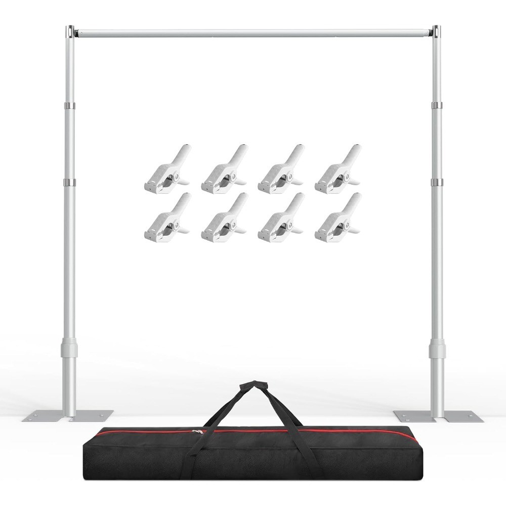 Adjustable Heavy Duty Pipe and Drape Backdrop Stand Kit 10ft Wide 8.9ft Tall