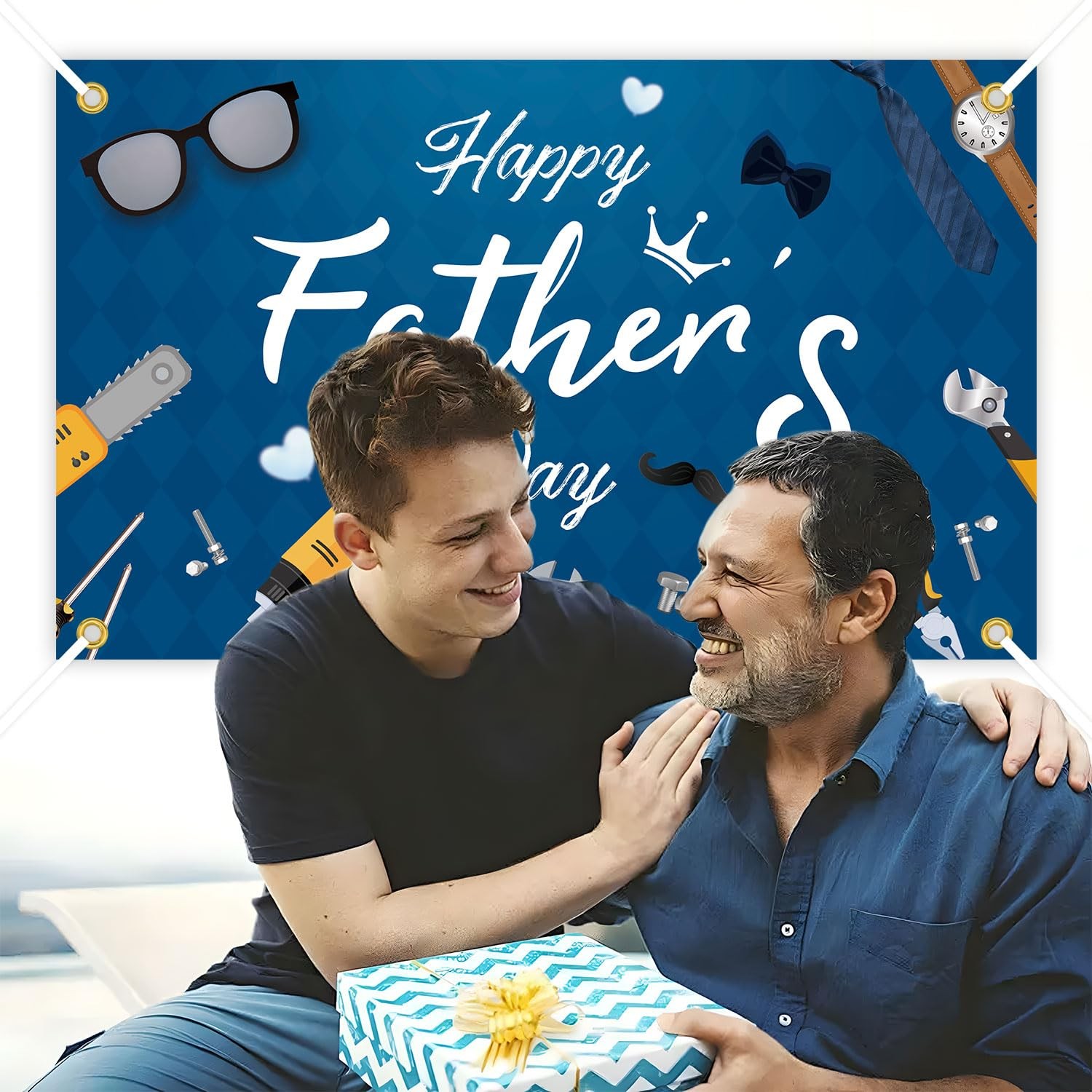 Happy Fathers Day Banner Decorations,Happy Fathers Day Backdrop for Photography,