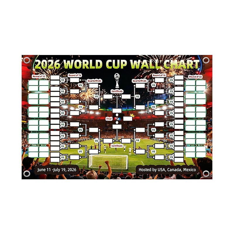 2026 US Canada Mexico World Cup Fan Cheering Match Schedule Map Background Cloth
