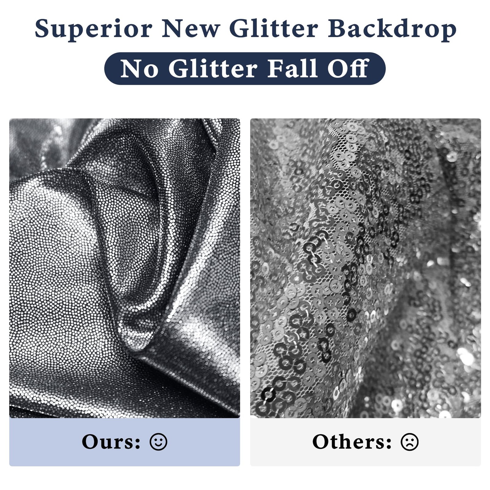 Outpain Thick 10 ft x 10 ft Black Silver Sequin Backdrop Curtain for Parties, Wr
