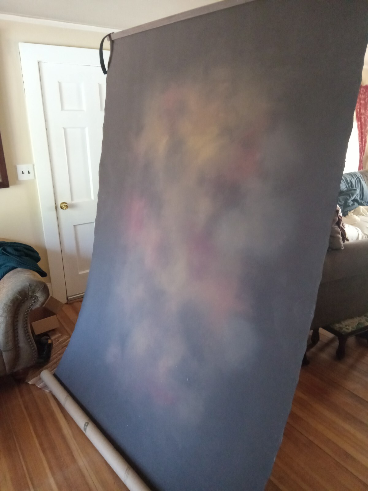painted canvas background for photography, 5×7 feet, mottled warm colors