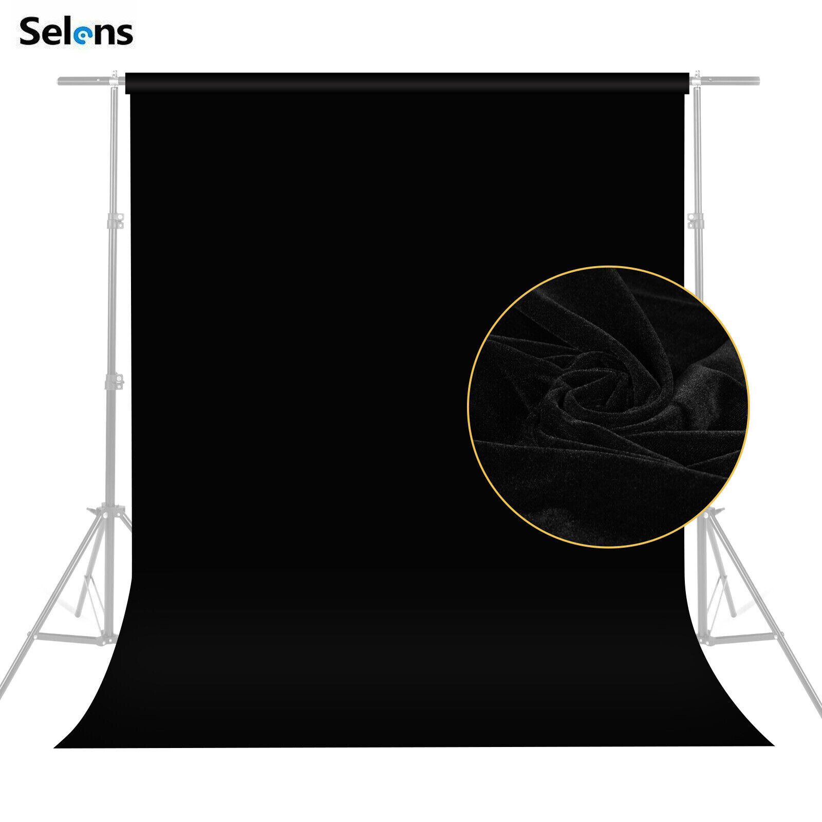 Non-Reflective Fabric Portrait Black Backdrop Photography Photo Backgroud Studio