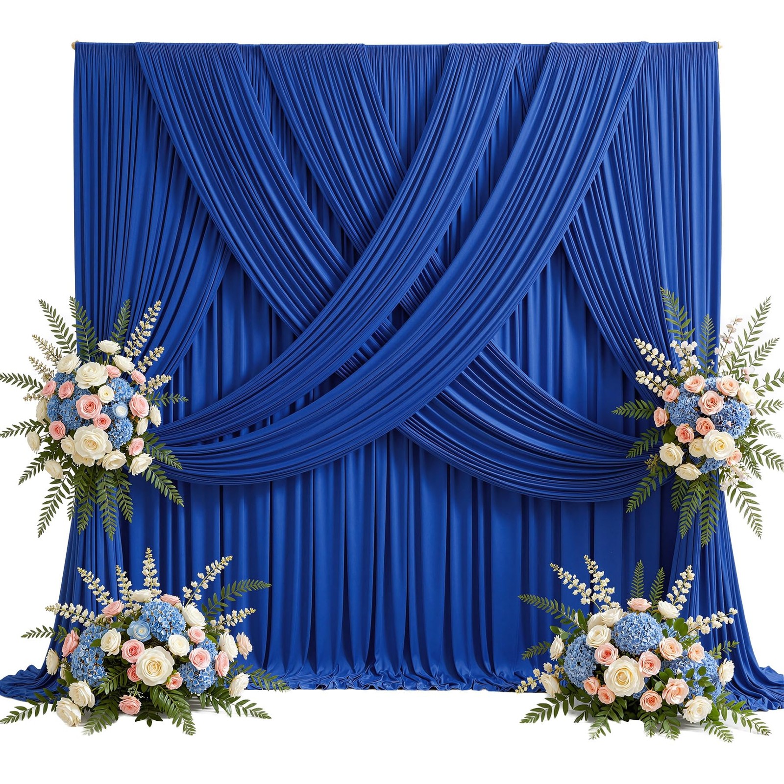 20ft x 12ft Royal Blue Backdrop Curtains Panels for Party Wrinkle Free Fabric…