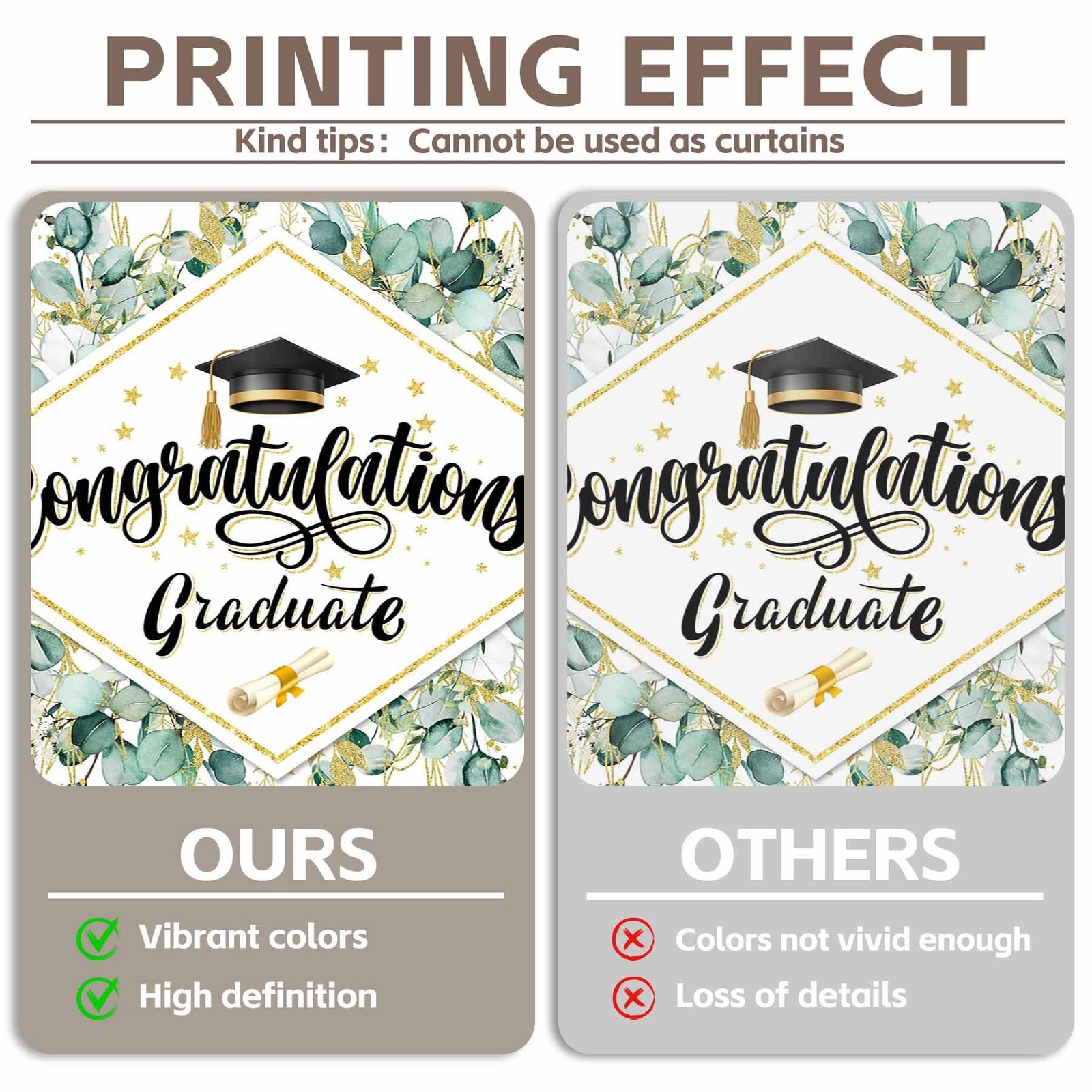 72x43inch Greenery Leaves Graduation Backdrop Congraduations Grads Banner Class