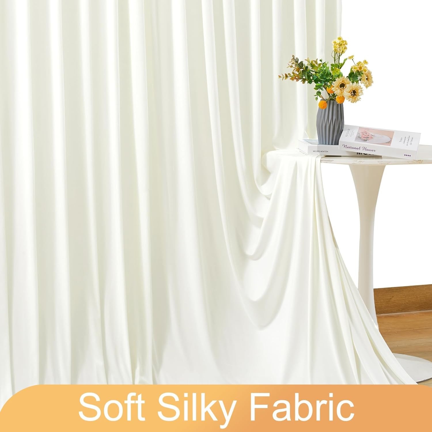 Ivory Backdrop Curtain for Wedding Parties Wrinkle Free Ivory Photo Curtains …