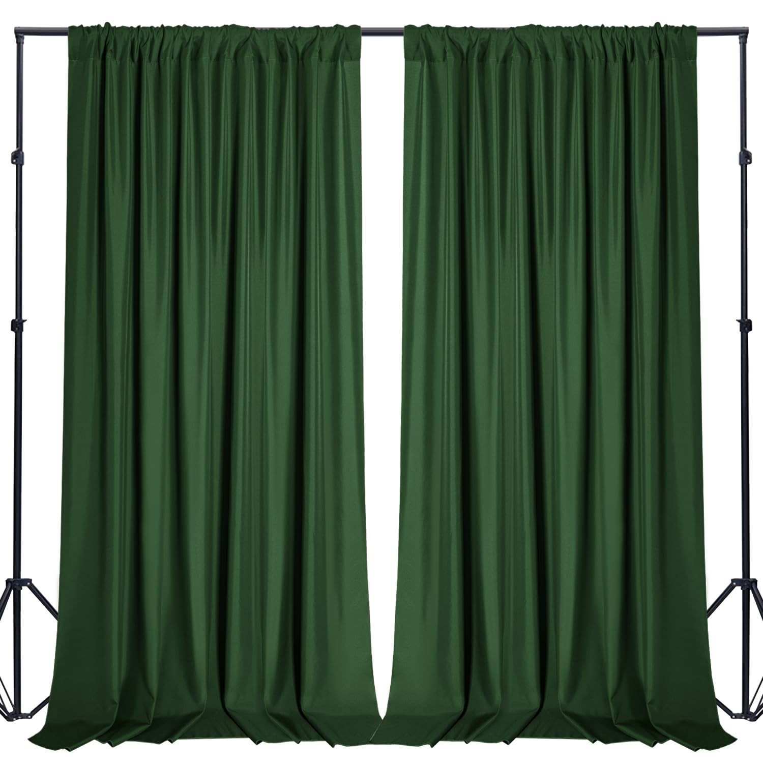 Green Backdrop Curtains 10×10 Ft Polyester Photo Drapes Rod Pocket 2 Panels