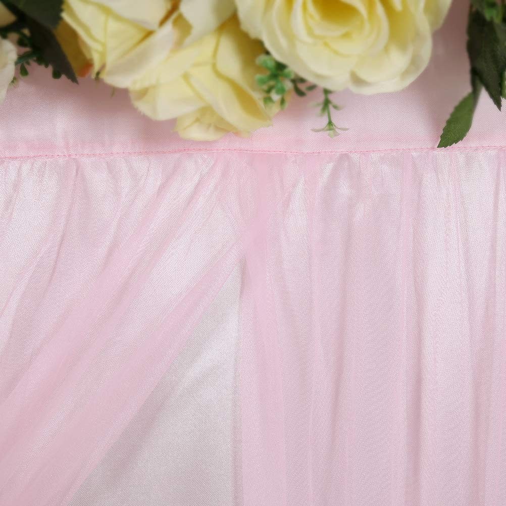 Pink Tulle Backdrop 5x7FT Curtains Sheer Satin Wedding Baby Shower Drapes