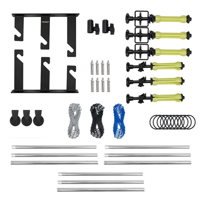 Photography Backdrop Roller System 3 Rollers 120″ Crossbars Wall Ceiling
