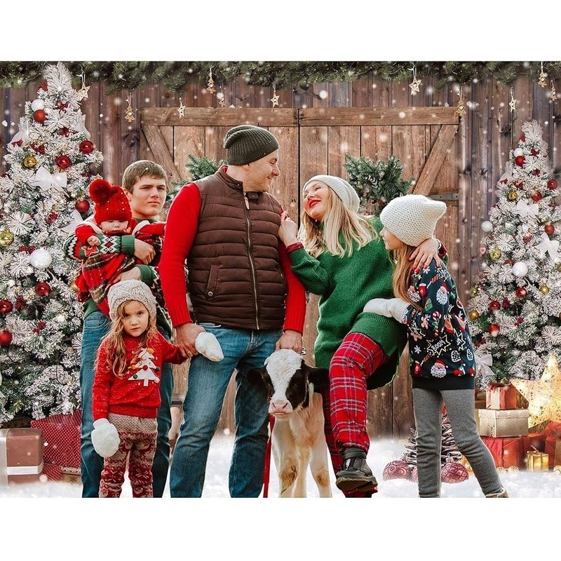 10FTx8FT Christmas Photography Backdrop Soft Polyester Holiday Party Decoration