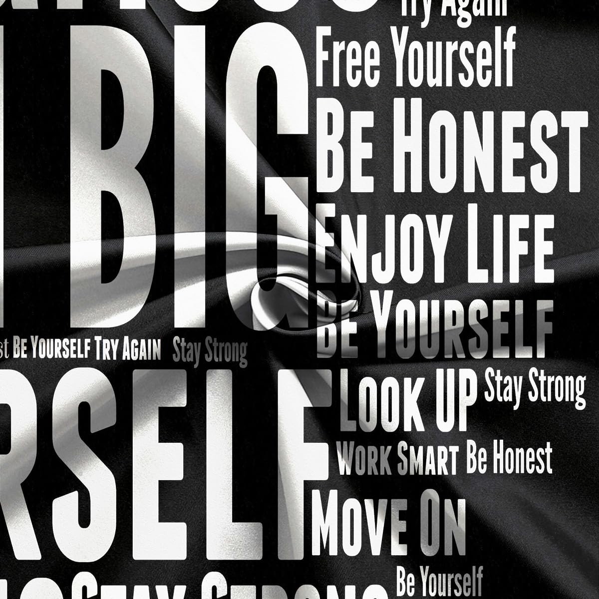 DULUDA 7×5 FT Inspirational Backdrop Positive Words Sayings FT, Black