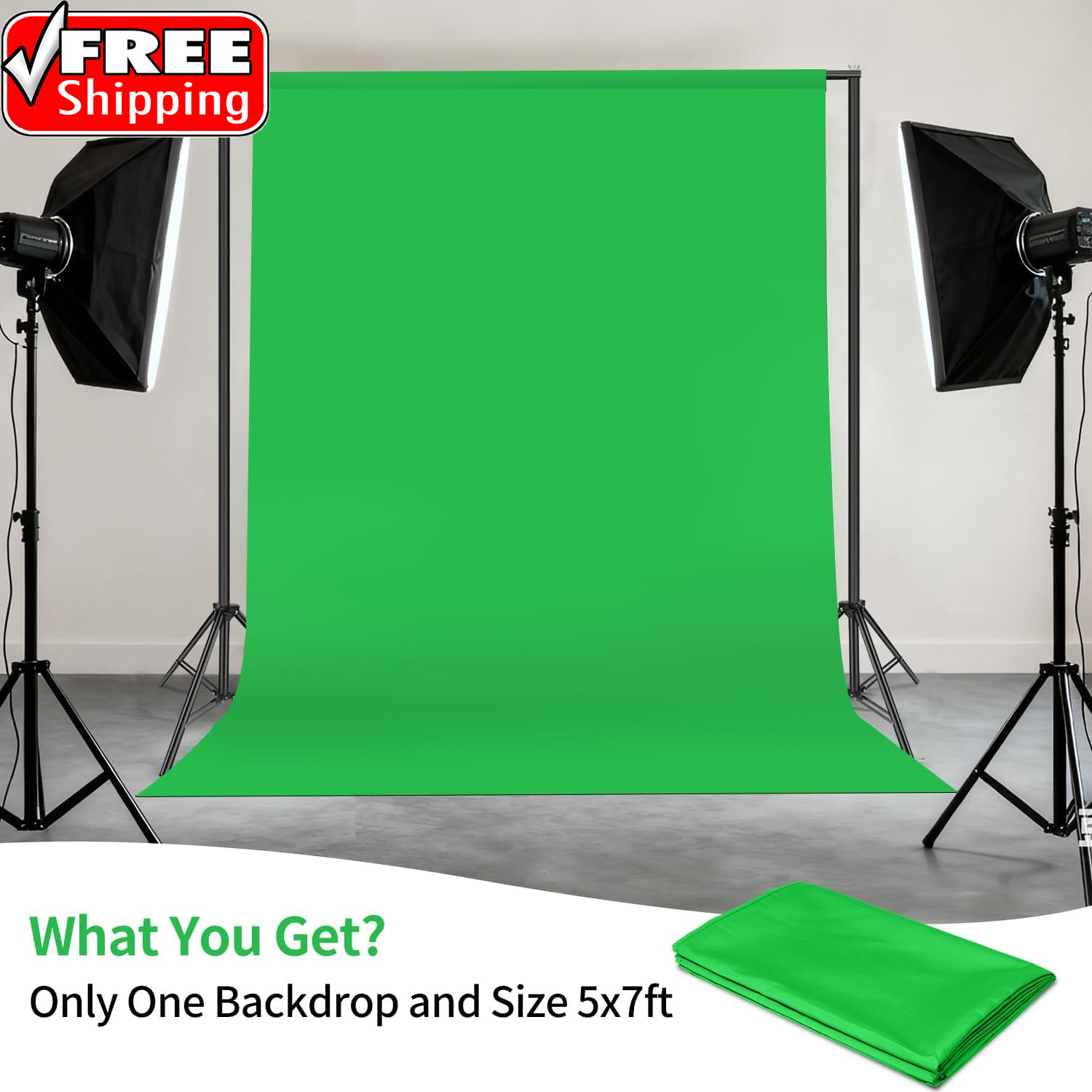 Green Screen Backdrop, 5X7 Ft Photography Chroma Key Greenscreen Background Shee
