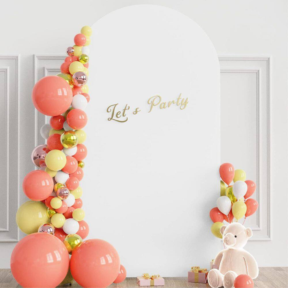 86.4 In. X 48 In. Metal Arch Backdrop Arbor with Arch Stand Cover for Birthday P