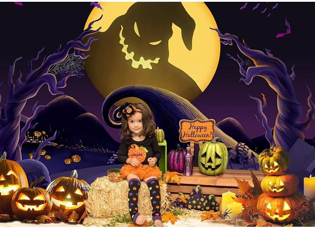 Maijoeyy 5x3ft Nightmare Before Christmas Backdrop Child Kid 5x3ft, purple