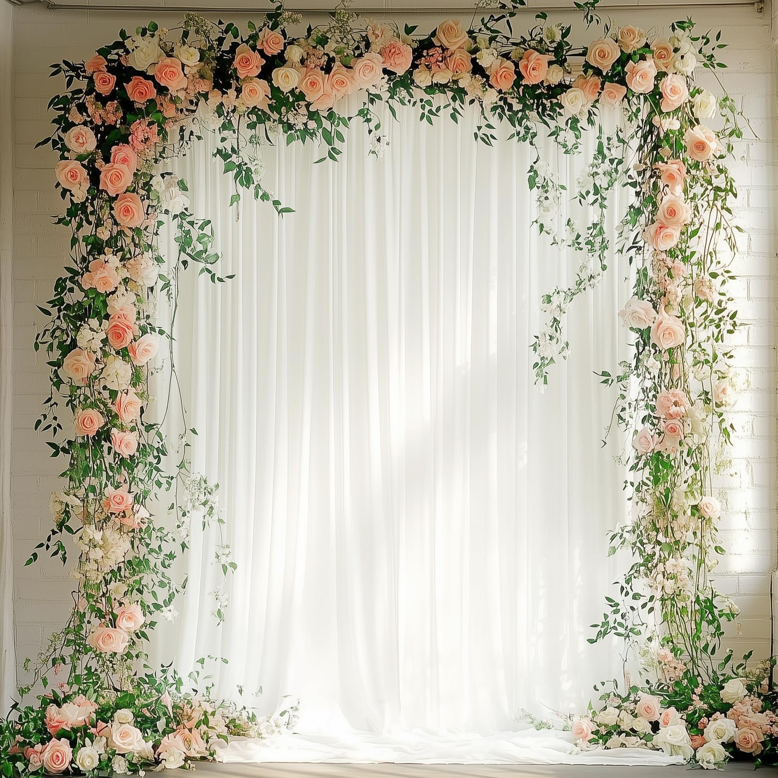 Ivory Backdrop Curtains 10×8 Ft Polyester Photo Fabric Drapes Party Wedding