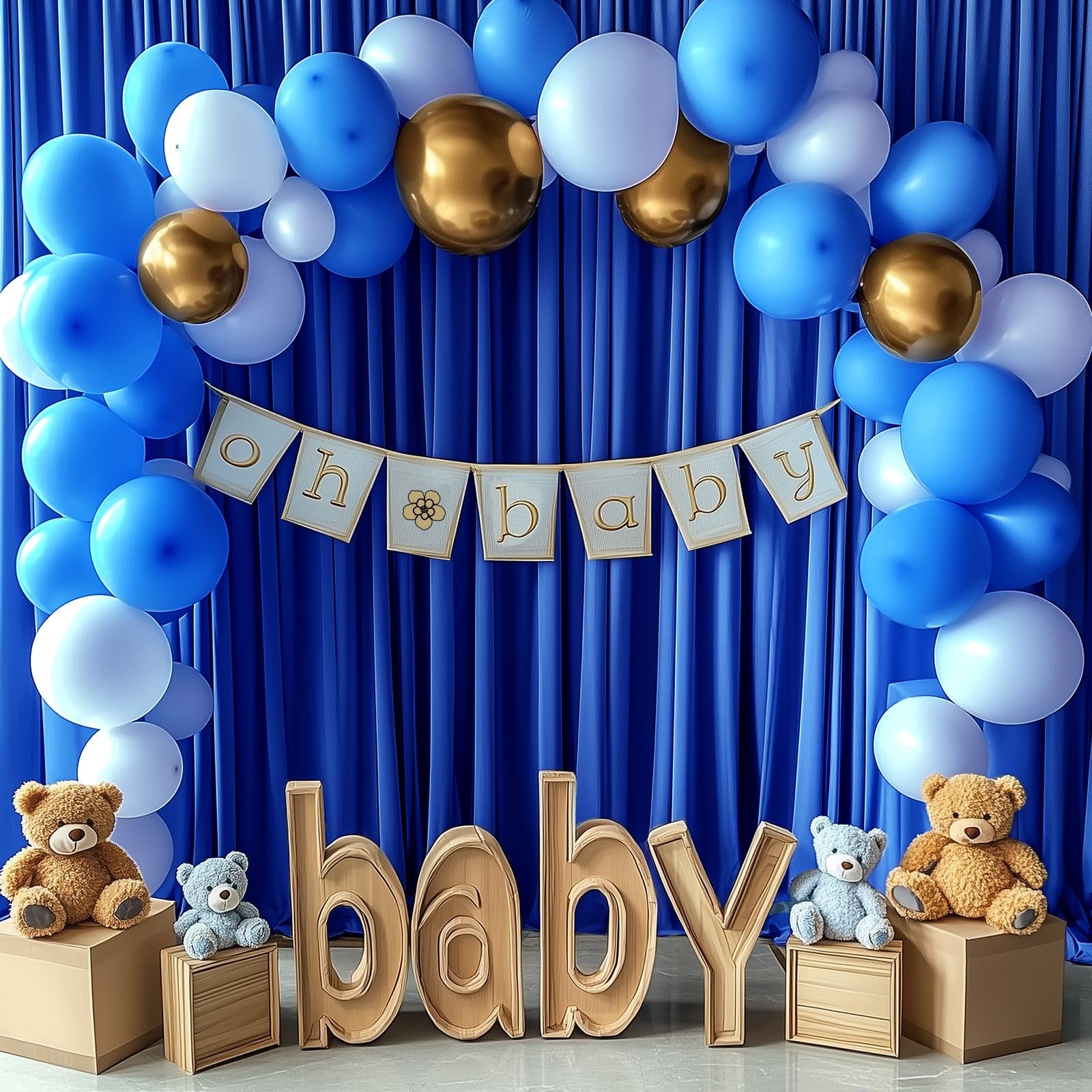 10x10FT Wrinkle Free Royal Blue Backdrop Curtains for Parties Blue Curtain Ba…