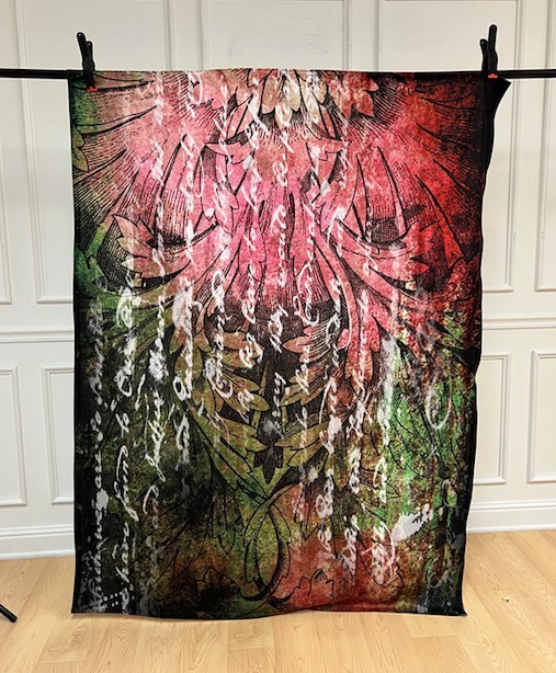 5’x7′ Pink/Green With Cursive Writing Silverlake Colorsmack Backdrop,Ultra-Cloth