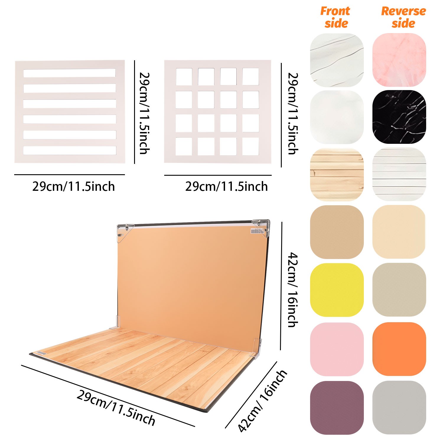 7Pcs Background Paper Photo Prop Backdrop Board Table Top Photography 14 Colors