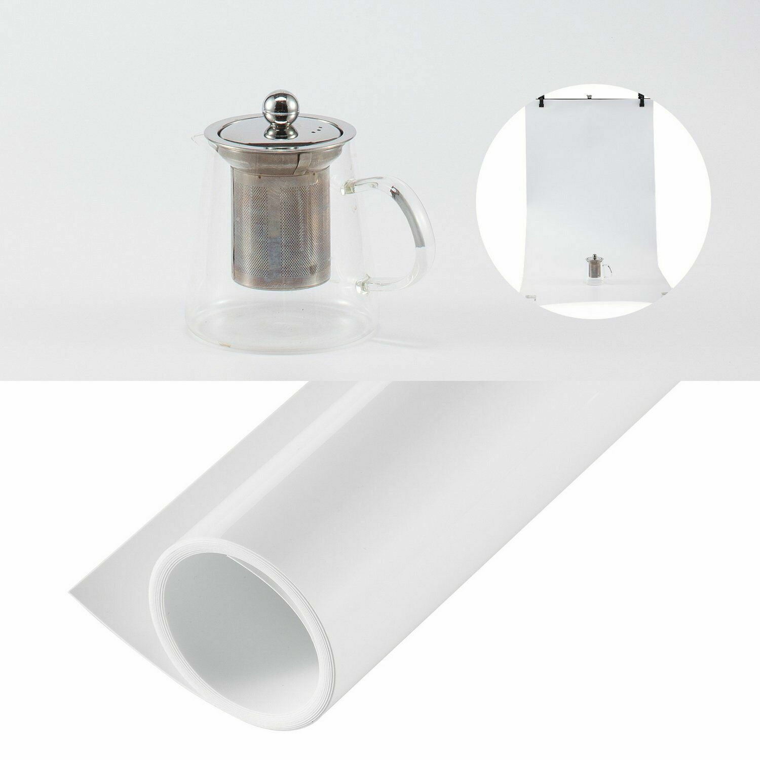 2PCS Black White PVC Background Set Matte Glossy Dual Side Vinyl Backdrop Photo