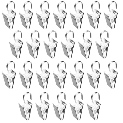 Small Curtain Hooks for Drapes, Stainless Steel Curtain Rod Hooks S Hooks for