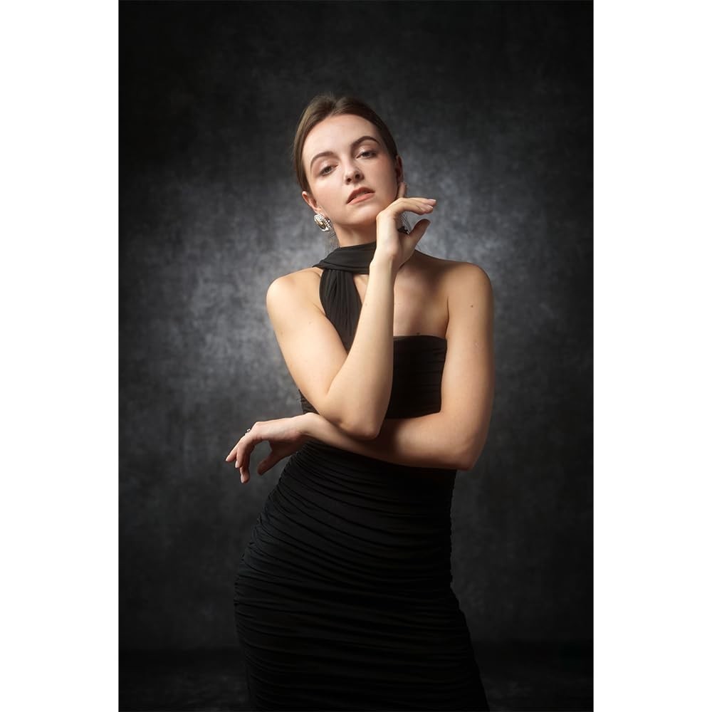 8×10 ft Grey Fabric Photo Backdrop – Classic Abstract Texture for Portraits & Ev