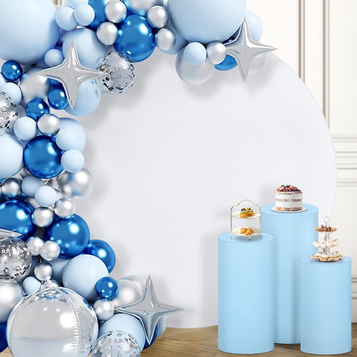Round Arch Cover Spandex Fitted Balloon Top for Wedding Baby Shower Decor 6.6FT