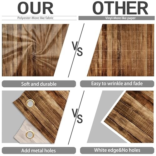 7×5 ft Wood Backdrop for Photography Rustic Brown Wooden Board 7×5 FT Vintage