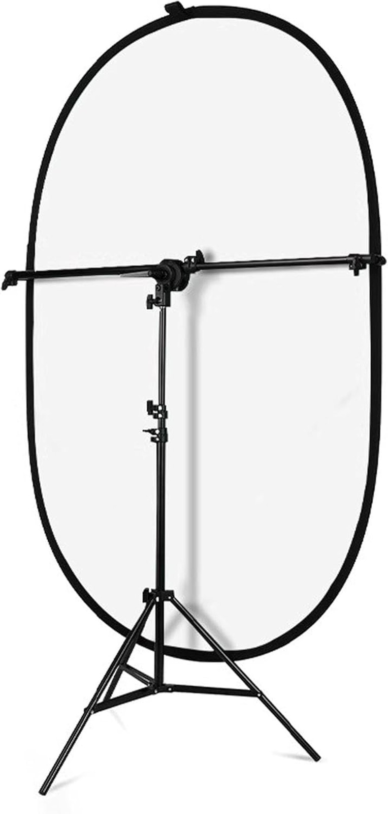 5X7Ft/1.5X2M Chromakey Black White Backdrop with 7.8Ft/2.4M Stand, 2-In-1 Revers