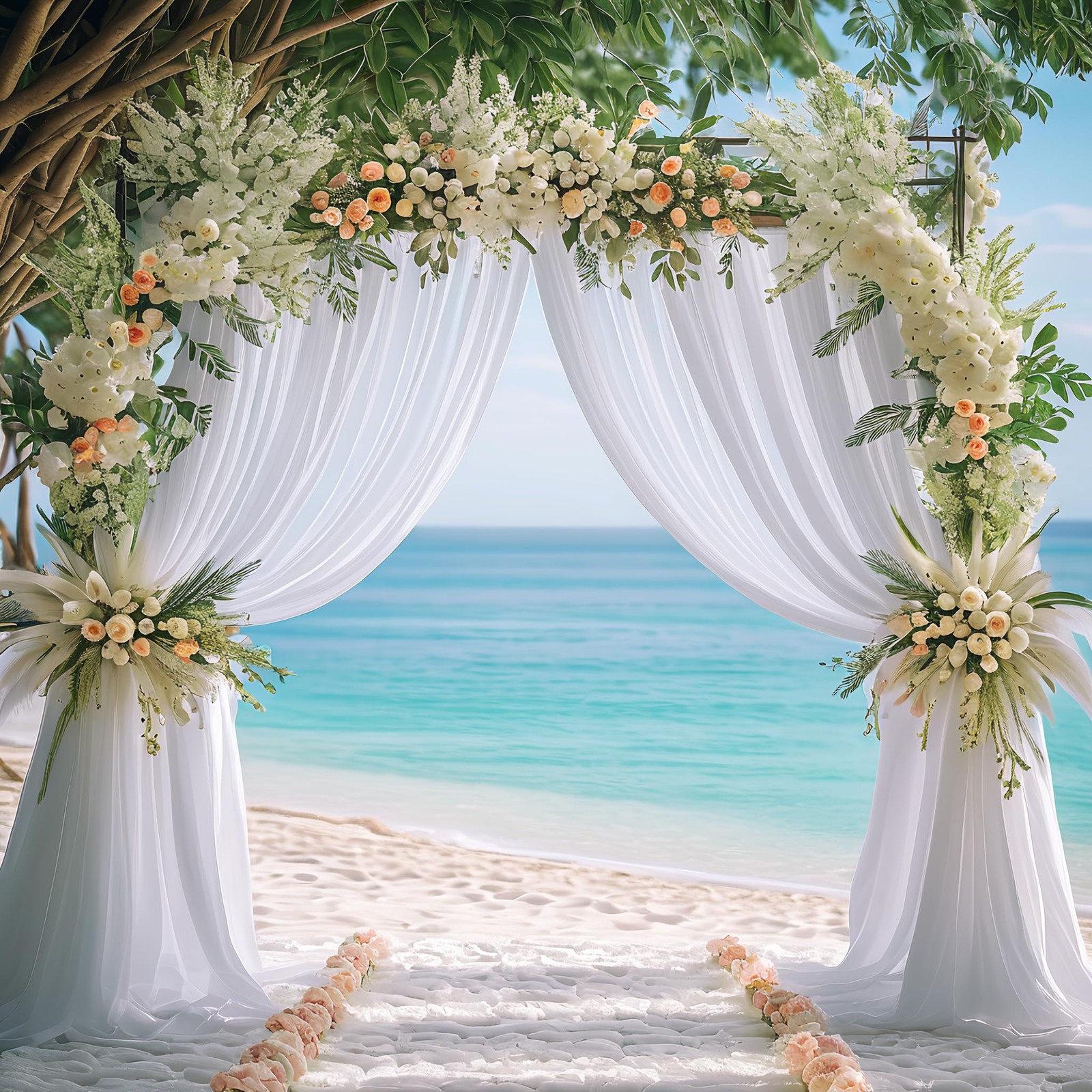 10×10 Ft White Backdrop Curtains For Parties 2 Panels Rod Pocket Hub