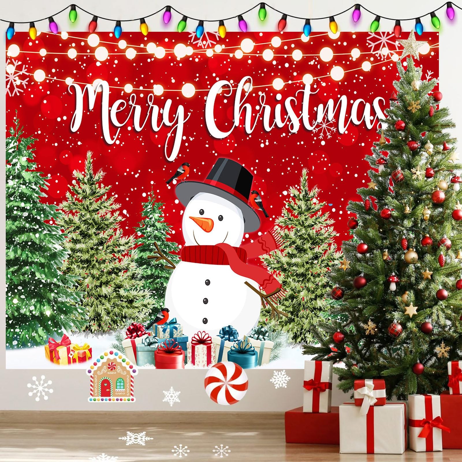 Christmas Backdrop Banner for Photography Studio Props Holiday Party Decor