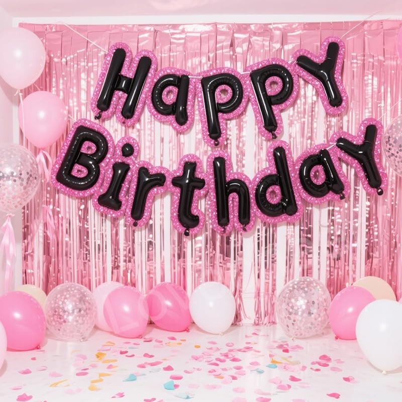 Party Streamers Decoration Foil Pink Backdrop Curtains Wedding Valentines Decor