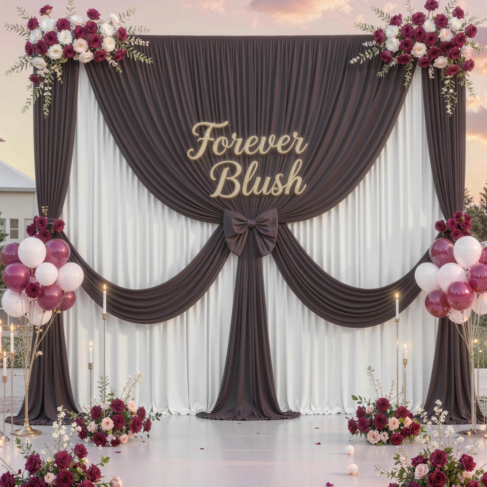 50 ft x 10 Wrinkle Free Brown Backdrop 5′(W) x 10′(H), 10 panels,