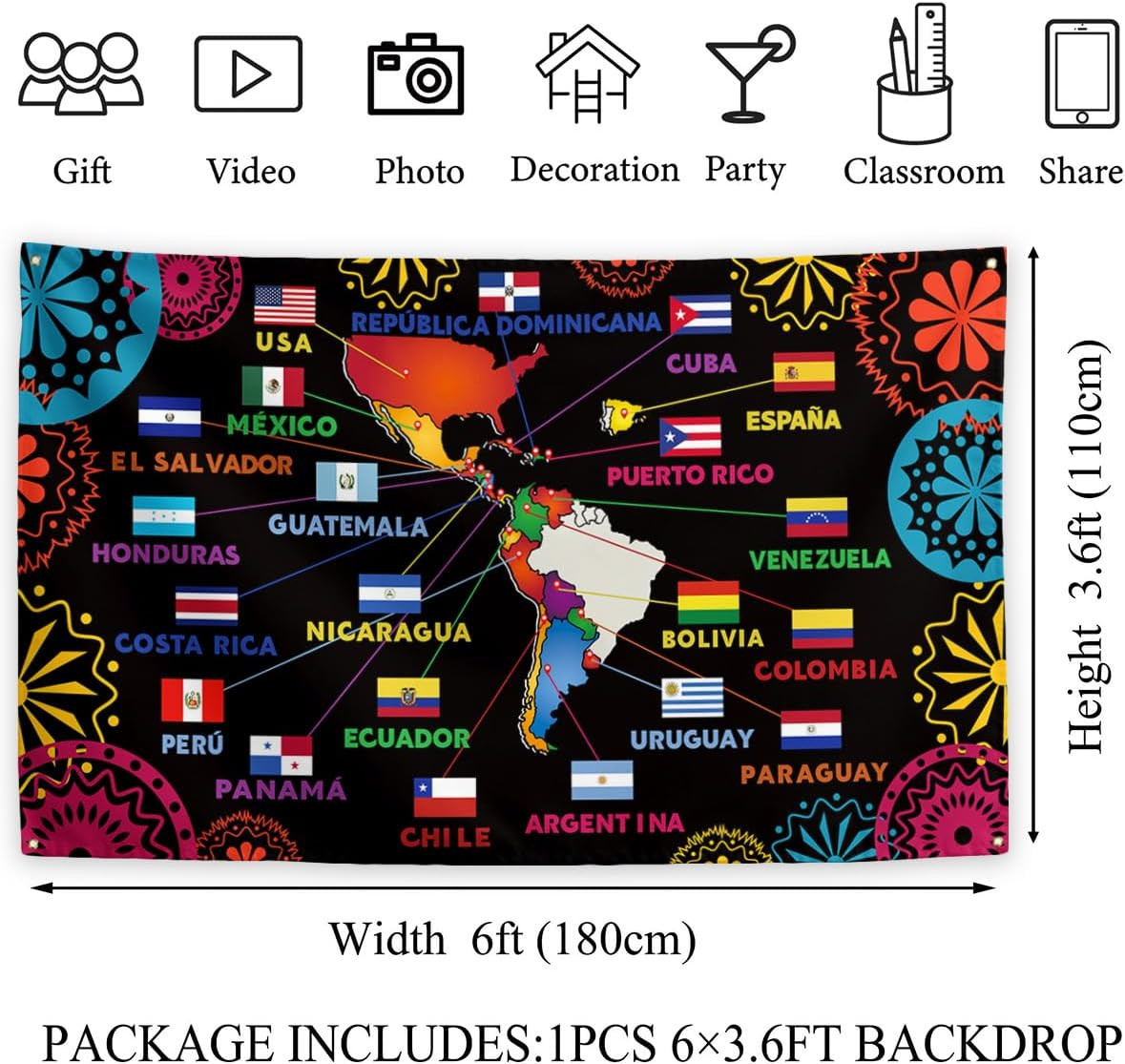Hispanic Heritage Month Decorations Latin American Banner Spanish Classroom Deco