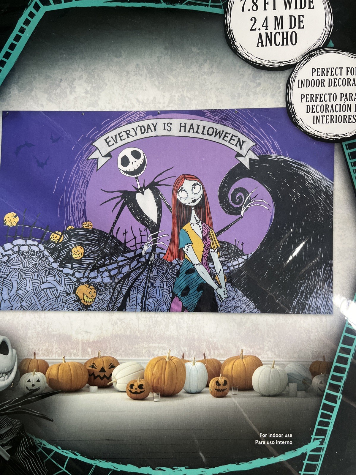 Nightmare Before Christmas Backdrop 8’ X 5’ Party Wall Decor. Halloween Disney