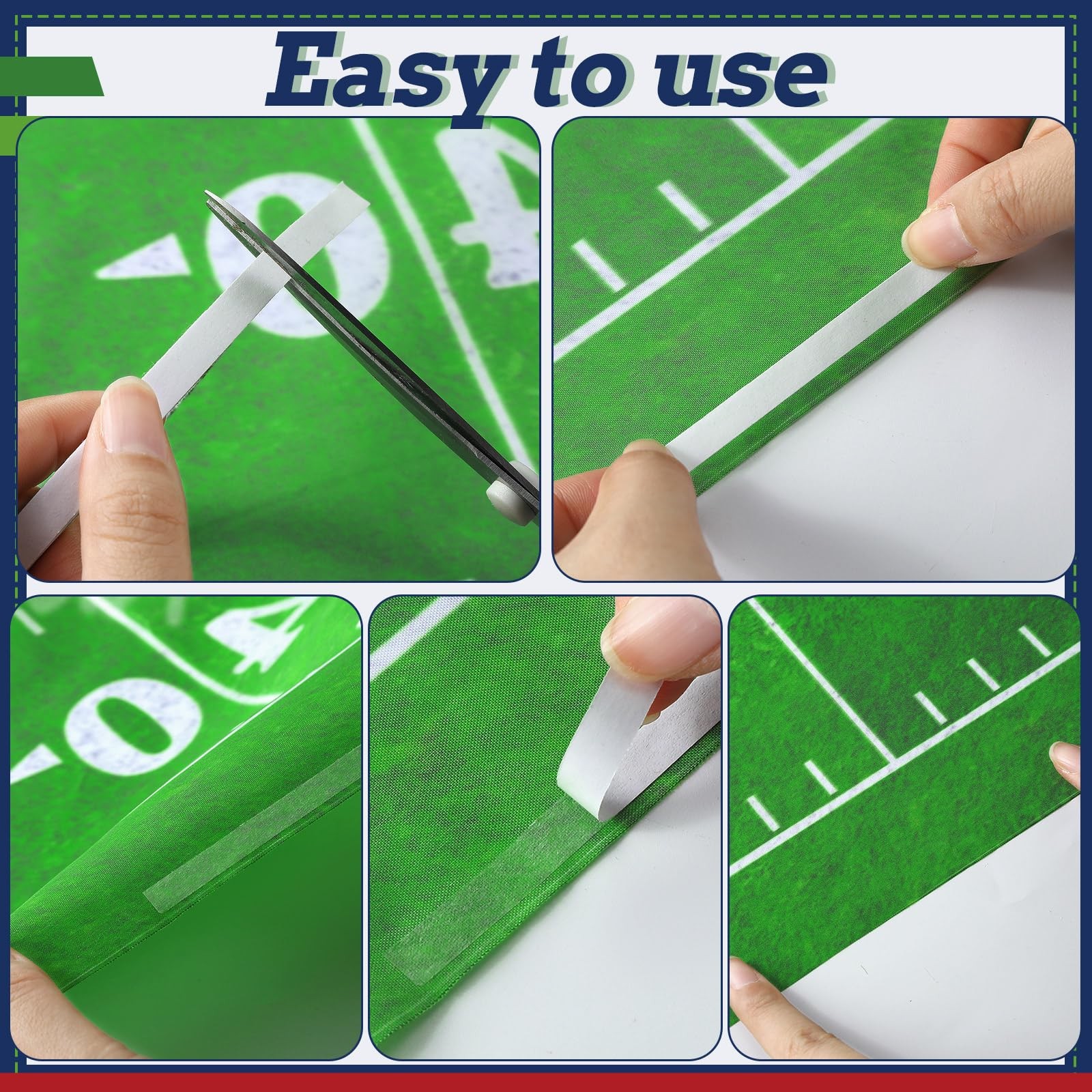 2 PCS 80×60 Inch Football Field Backdrop 10 FT Ball Floor Runner Sports Decor