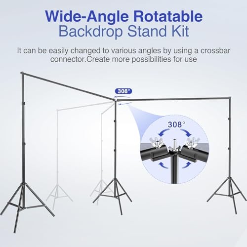 Backdrop Stand, 20x7ft(WxH) Large Adjustable Background 20x7ft (WxH) Black