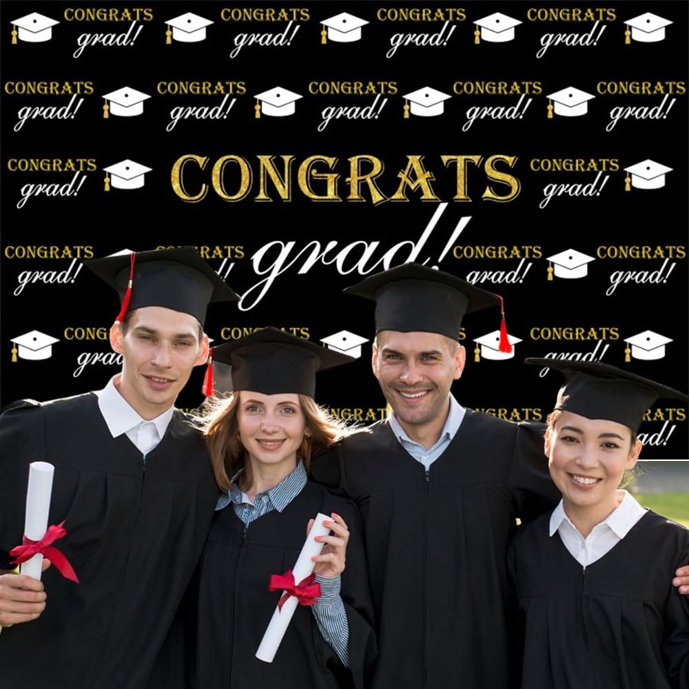 10x8ft Class of 2025 Backdrop, Polyester, Congrats Grad, Graduation Party