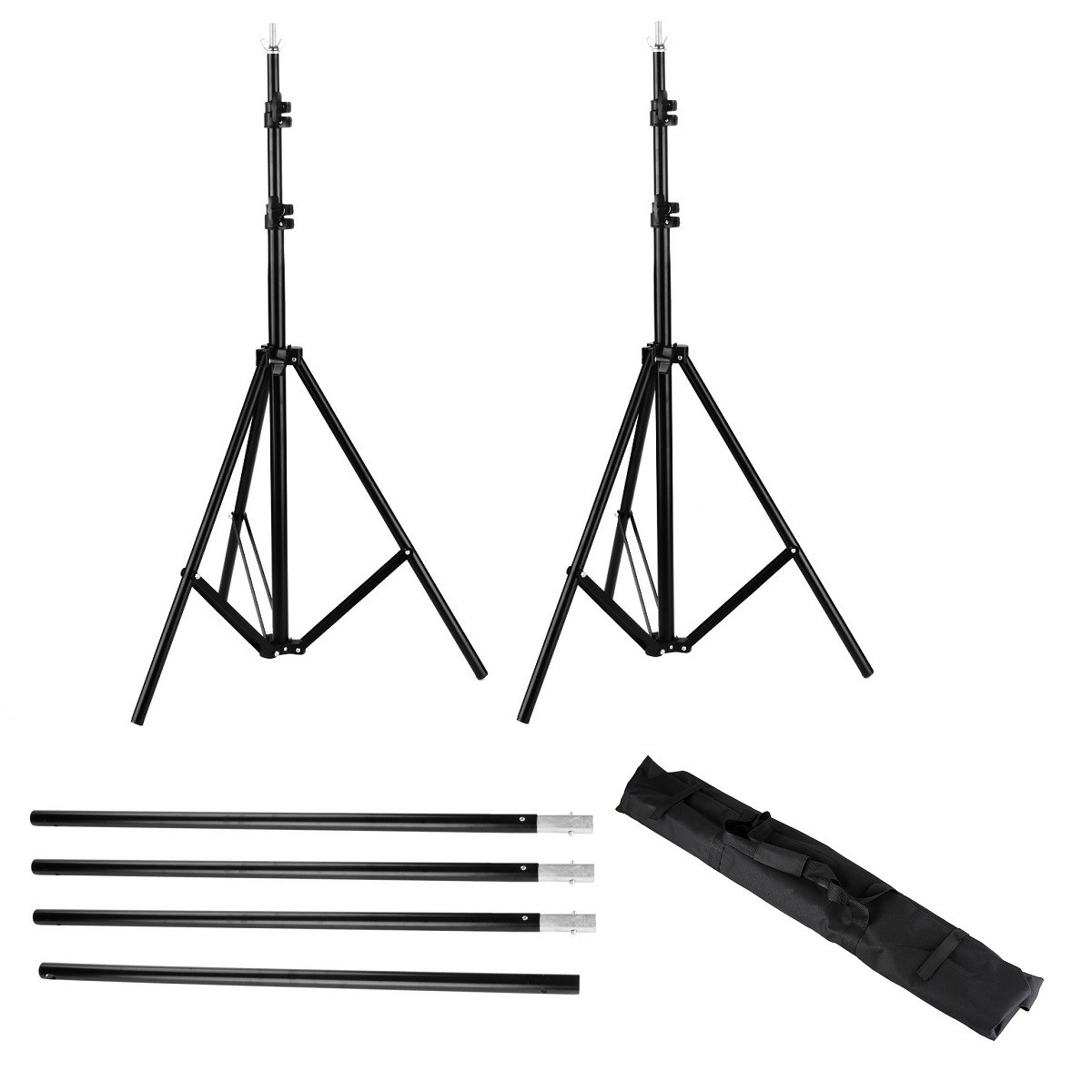 Studio Photo Background Backdrop Triple Supoort Kit Stand with Crossbar kit+Case