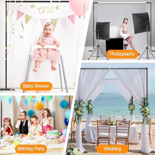 Backdrop Stand Heavy Duty Adjustable Photo Background Pipe and Drape 8.5x10ft