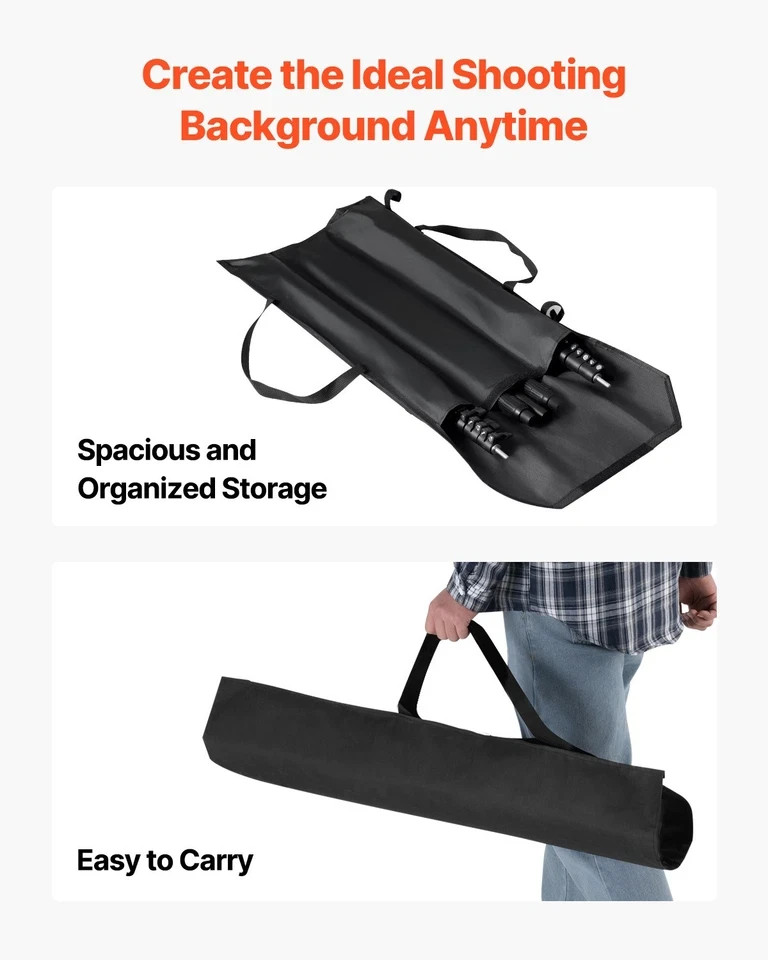 Backdrop Stand Background Banner Kit with 2 Tripod for Party & Photo