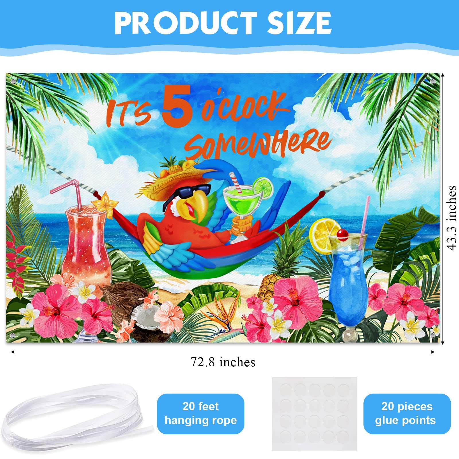 Mixweer It’s 5 O’ Clock Somewhere Summer One Size, [IK] Tropical Blue-Green