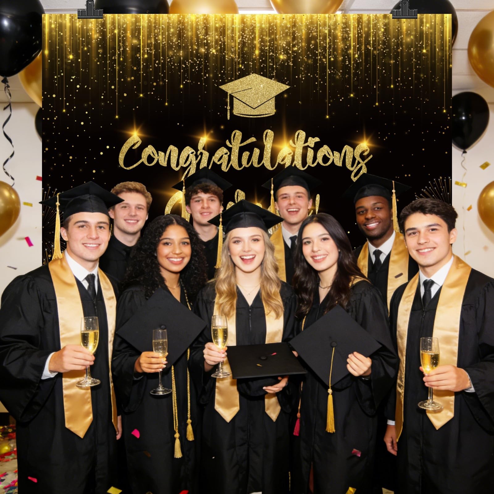 7x5ft Congratulation Graduate Backdrop Congrats Class of 2026 Graduation Photogr