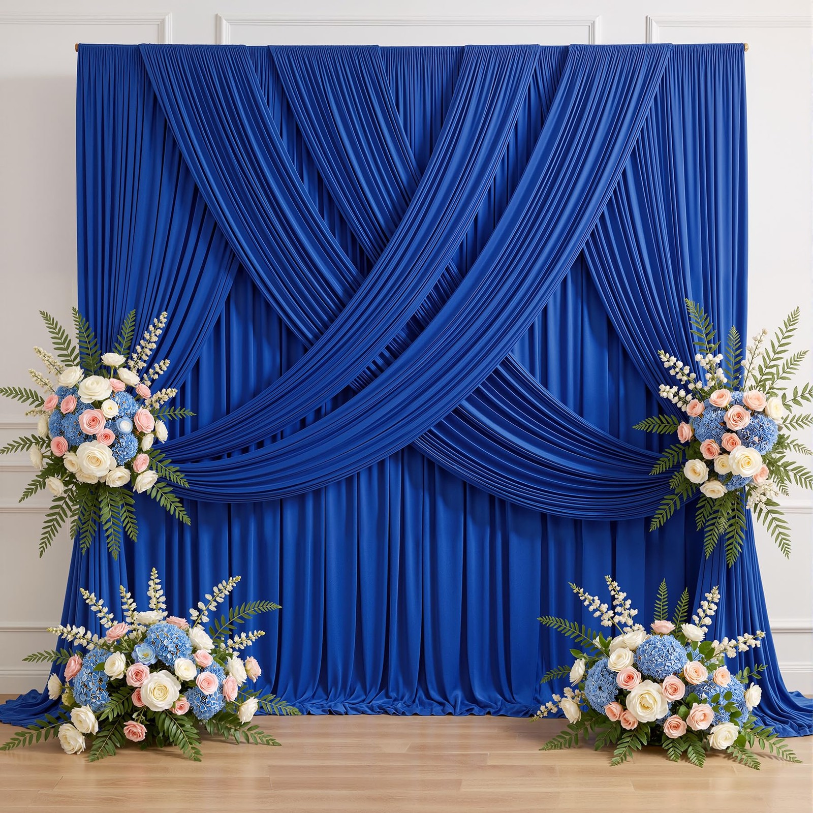 20ft x 12ft Royal Blue Backdrop Curtains Panels for Party Wrinkle Free Fabric…