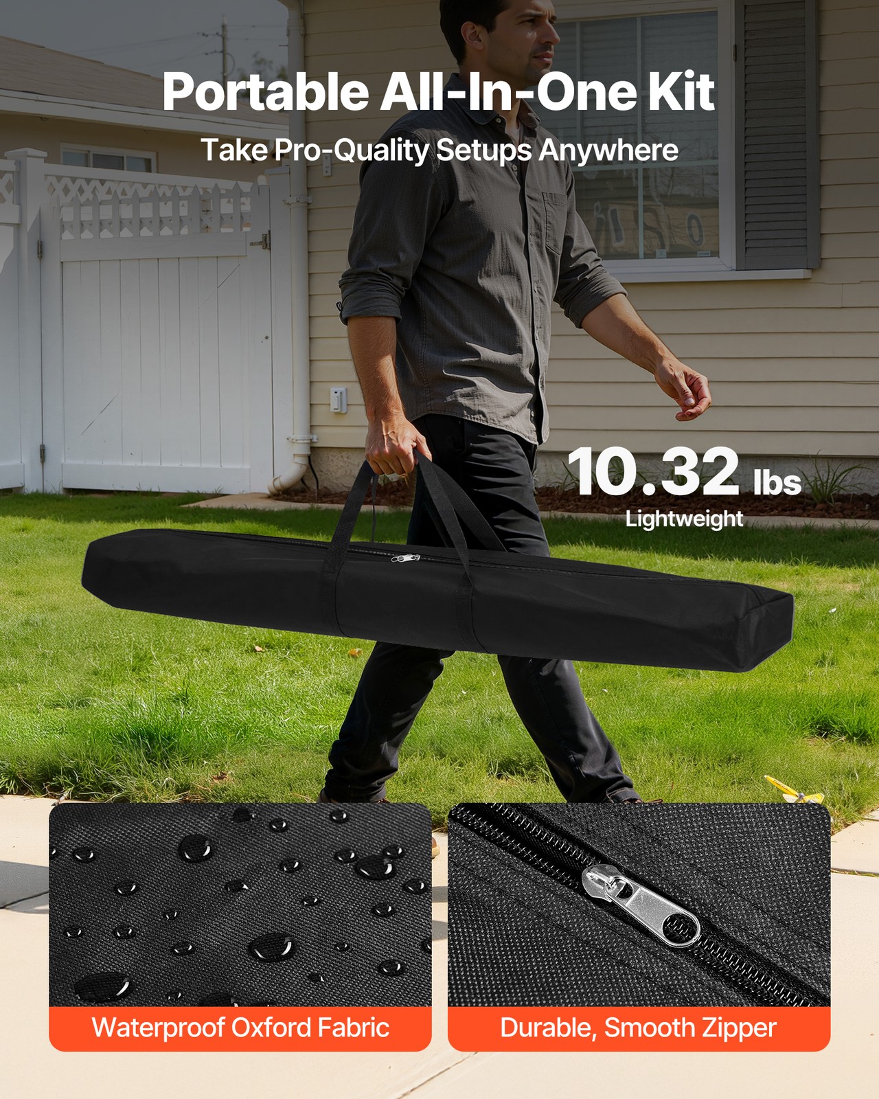 VEVOR 10 x 8 ft Backdrop Banner Stand Adjustable Height and Width